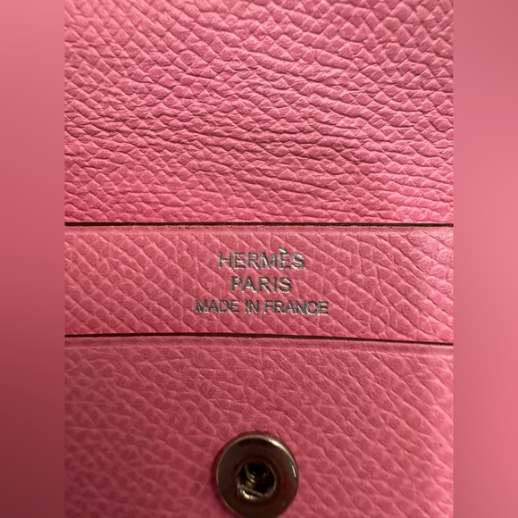 Hermes Bearn Pink Leather Card Holder Wallet - Picture 7 of 12